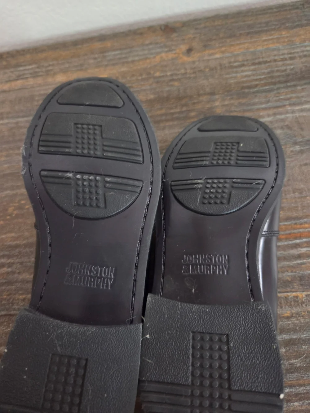 Johnston & Murphy Black Patent Penny Loafers for Kids